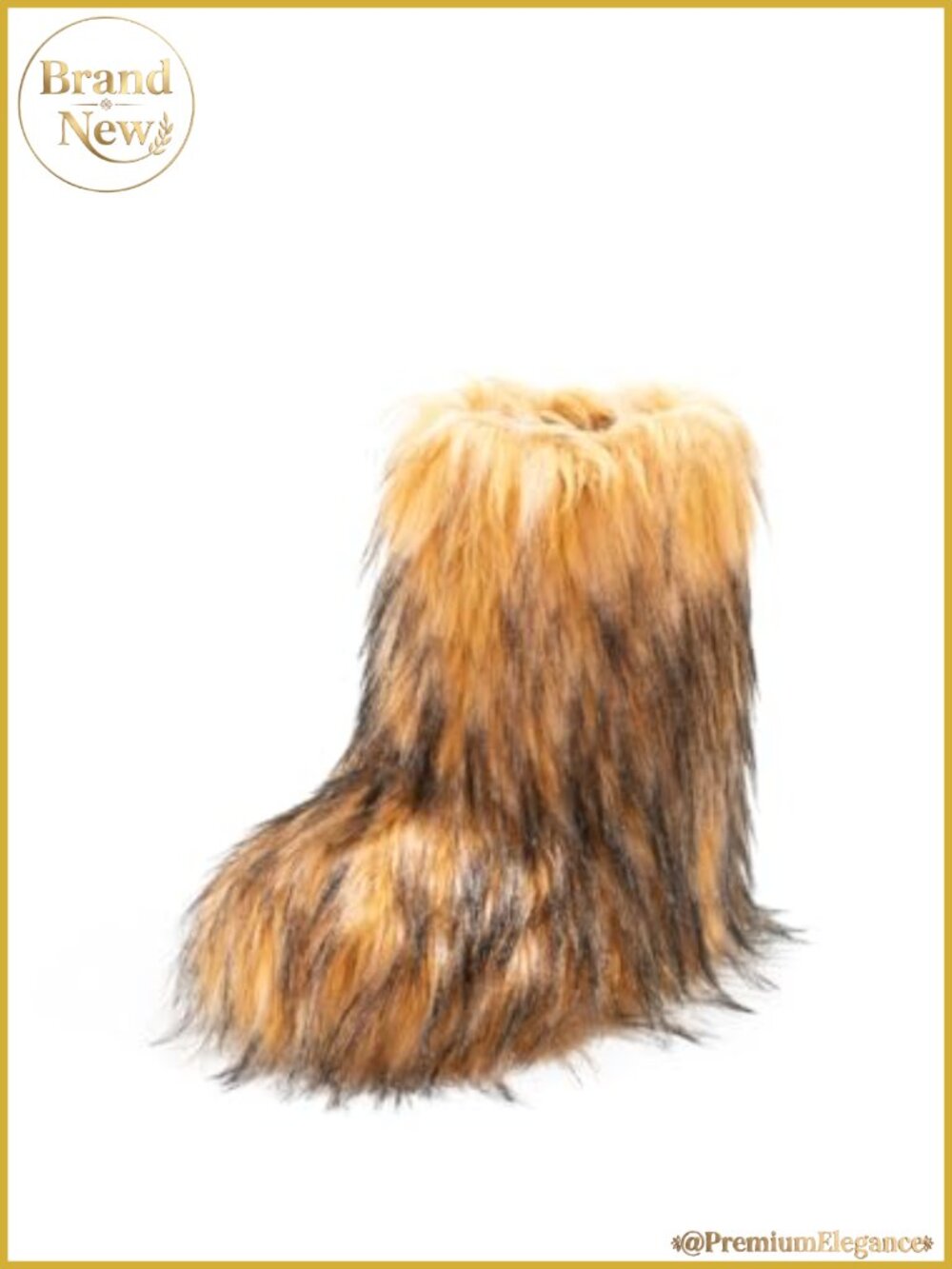 Faux Fur Mid-Calf Winter Snow Boots Round Toe Fluffy Warm